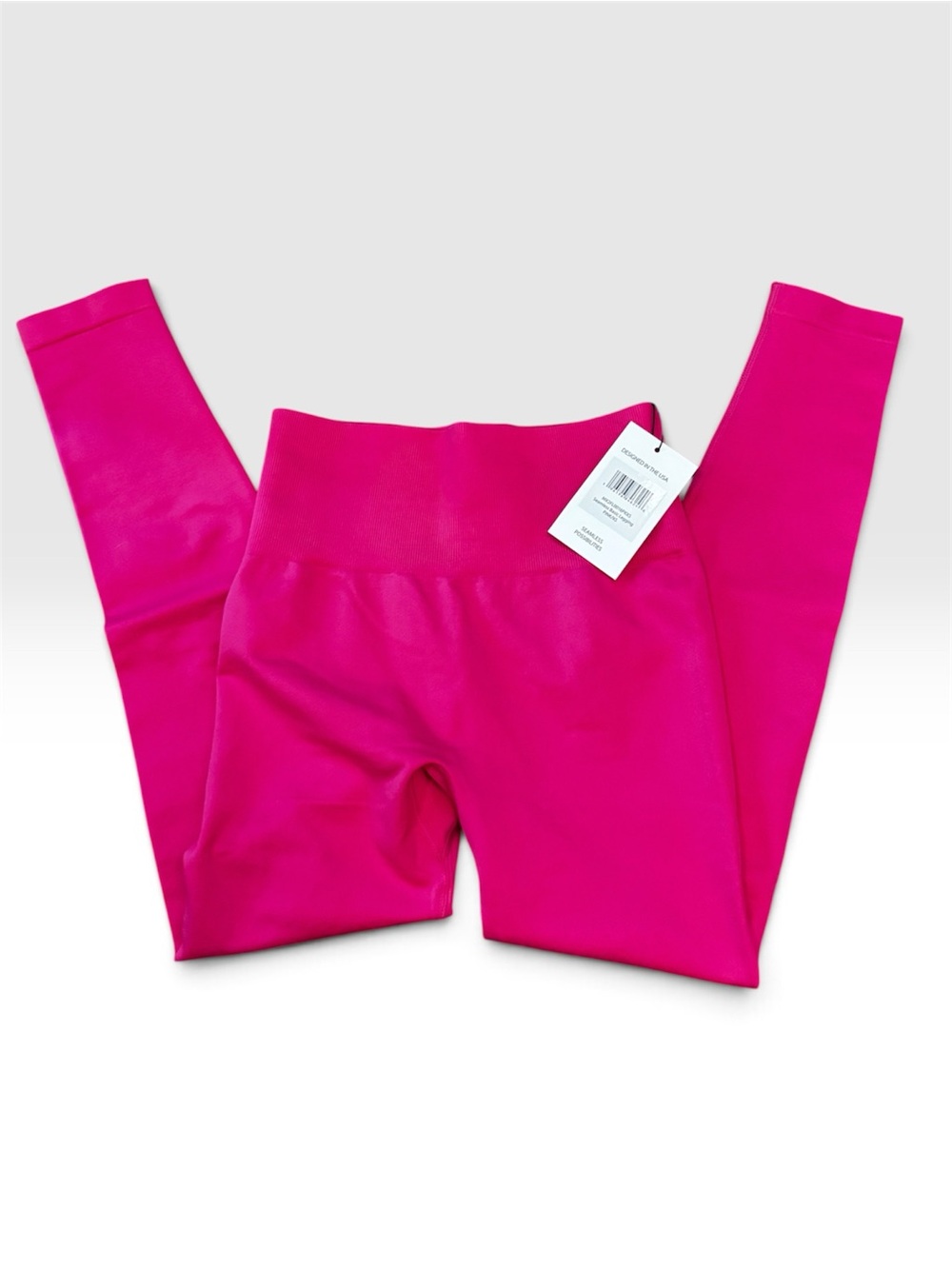 (3 for $10) NWT Hot Pink Seamless Scrunch Leggings - Picture 2 of 4